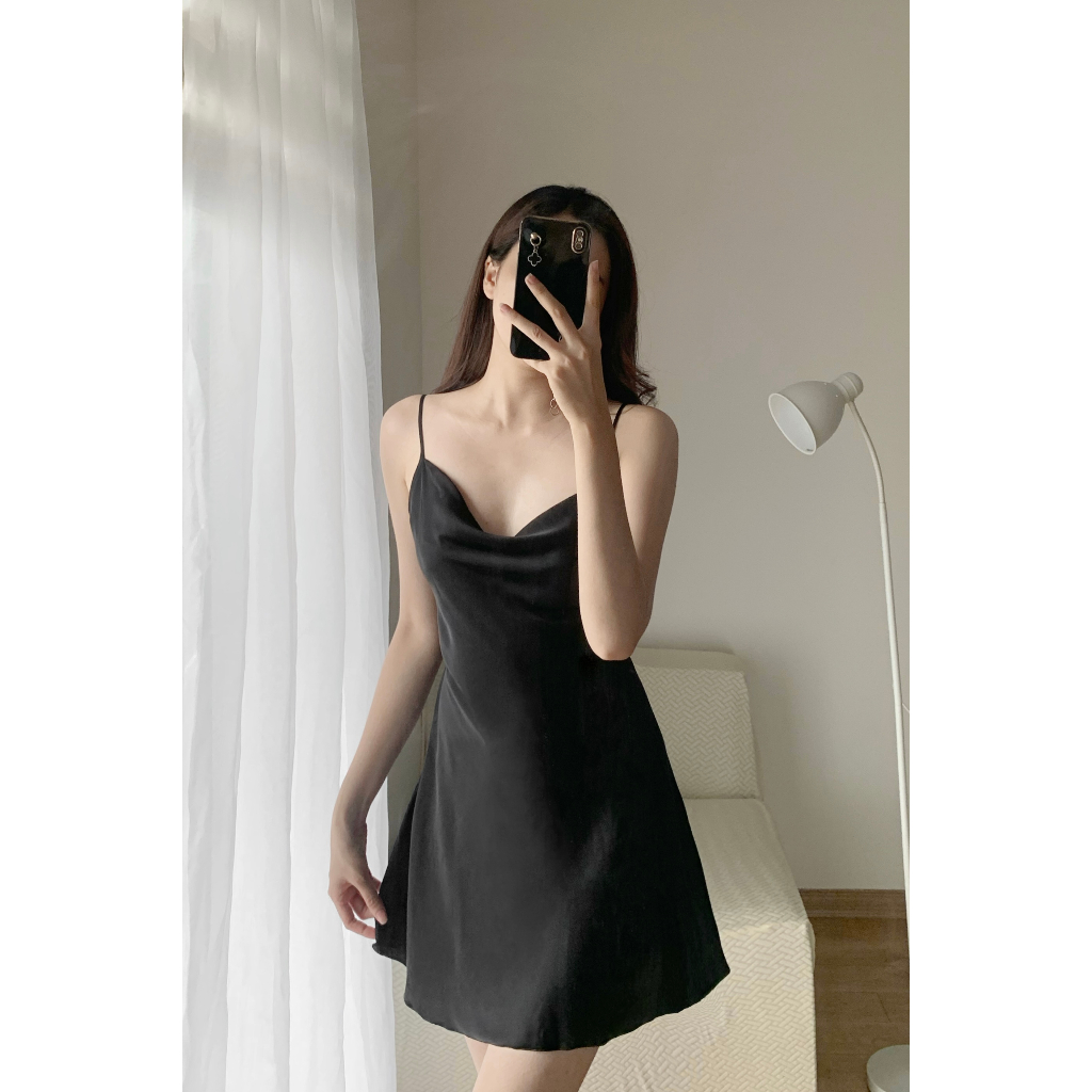 Set Váy Ngủ Nữ Hai Dây Lụa Latin Cổ Đổ Kèm Áo Choàng Lụa Cao Cấp Mềm Mịn, Thoải mái, Quyến Rũ, Sexy Melli Homewear | BigBuy360 - bigbuy360.vn