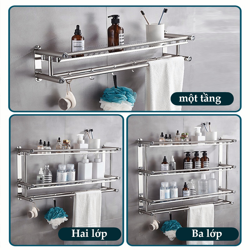 Sta Giá treo khăn nhà tắm Inox 304 Giá Treo Đồ Nhà Tắm Nhà Gắn Tường