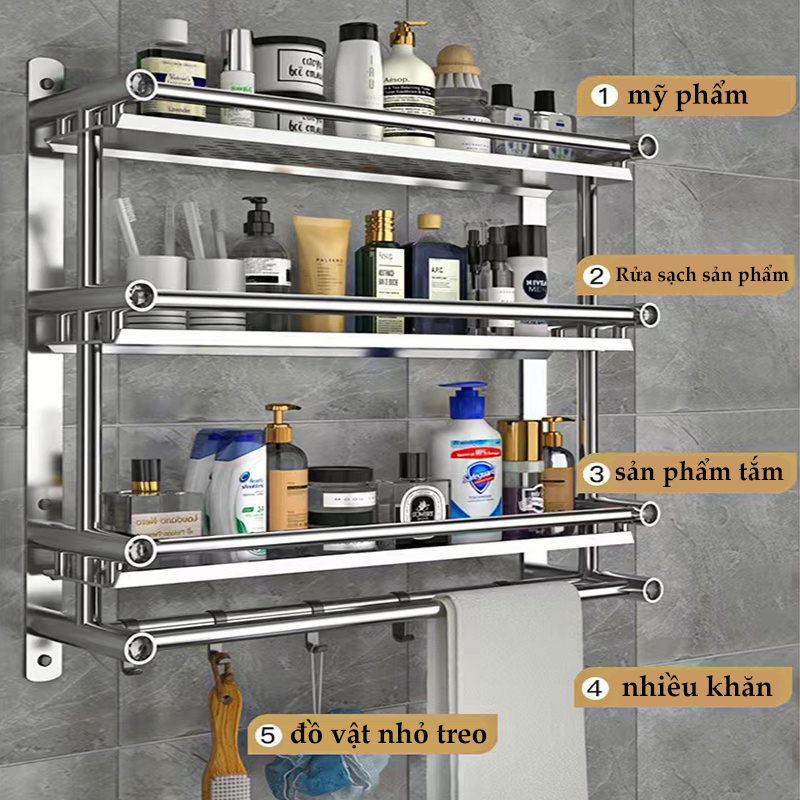 Sta Giá treo khăn nhà tắm Inox 304 Giá Treo Đồ Nhà Tắm Nhà Gắn Tường