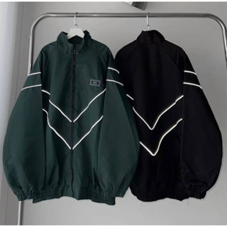 Áo khoác dù thêu WZS Jacket Nam Nữ Ulzzang Unisex Form Rộng Bo Viền Phản quang 3 Màu ĐEN/XANH/XÁM