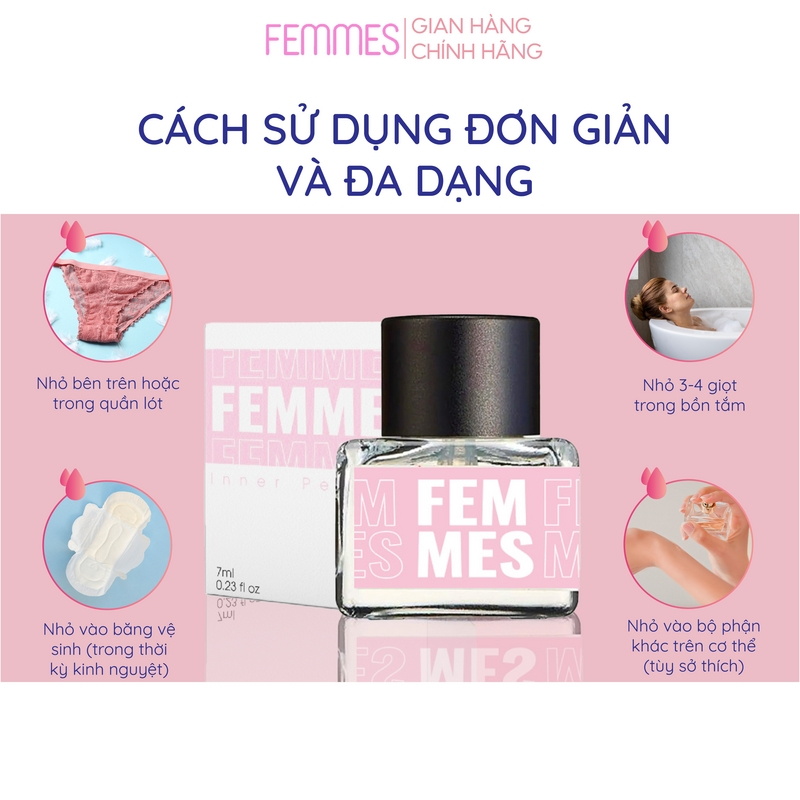 Nước Hoa Vùng Kín FEMMES CAO CẤP chính hãng, mùi thơm quyến rũ, sexy độ lưu hương tốt dung tích 7ml