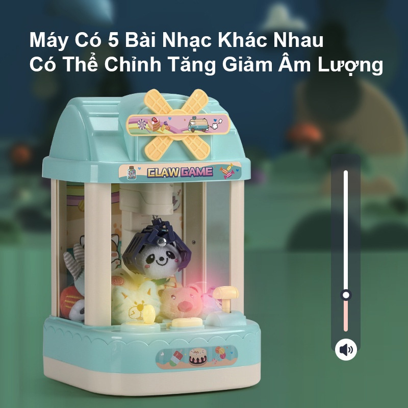Máy gắp thú mini siêu rẻ đồ chơi cho bé kích thước lớn có đèn nhạc, quà tặng sinh nhật cho trẻ em