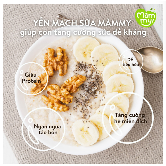 Yến Mạch Sữa Hữu Cơ Loại 1 - Dẻo Mịn Sánh Cho Bé Ăn Dặm - Mămmy 80g