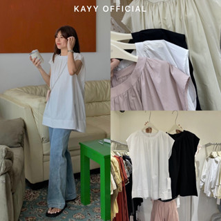 KAYY. Áo thô mềm cổ tròn tay hến _ A5271 ( ảnh thật )