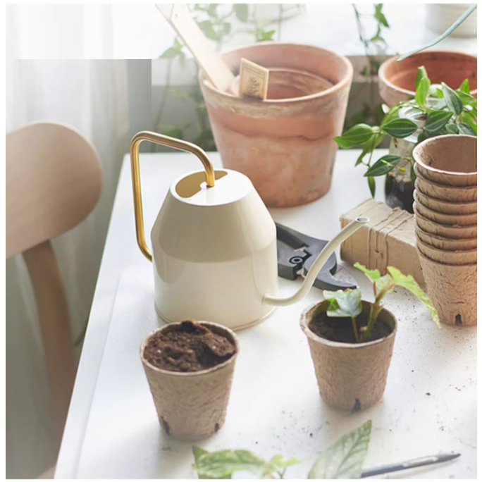 Bình tưới cây trang trí chất liệu thép, Bình tưới cây vòi dài dung tích 0.9L