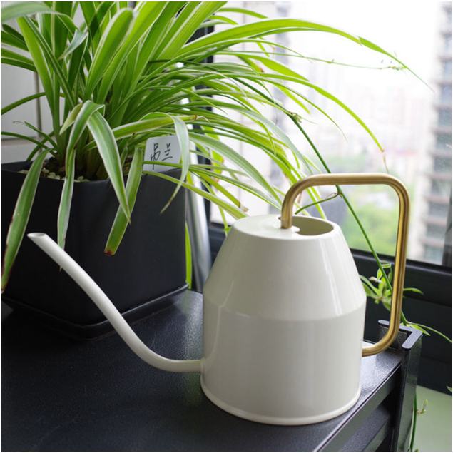 Bình tưới cây trang trí chất liệu thép, Bình tưới cây vòi dài dung tích 0.9L