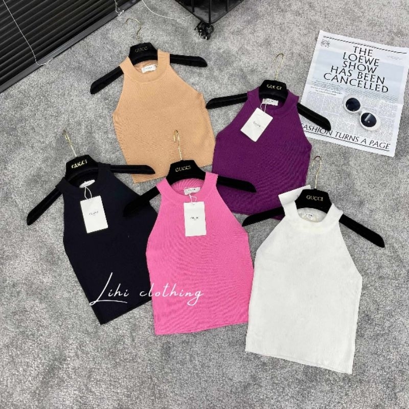 Áo sát nách cổ yếm hàng QC