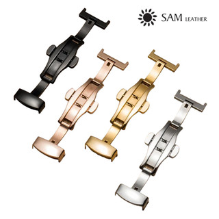 [ SAM Leather ] Khóa Bướm Size 12/14/16/18/20/22mm Chống Gãy Dây Da Đồng Hồ SAMKB001 - Khoá Tự Động Cao Cấp Inox 316