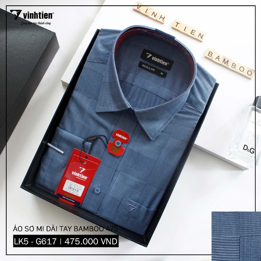 Áo Sơ Mi Dài Tay Caro Bamboo Regular Fit 475 Vĩnh Tiến - Nhiều Màu