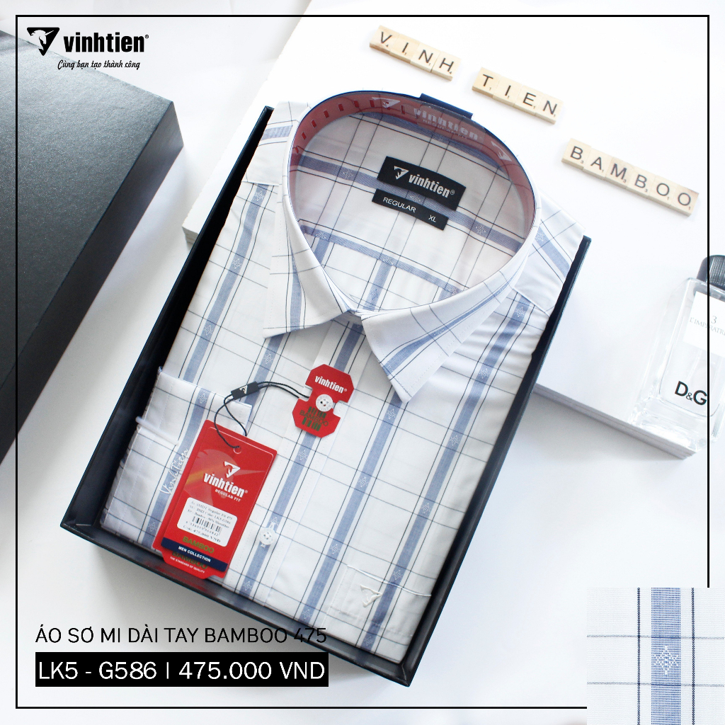 Áo Sơ Mi Dài Tay Caro Bamboo Regular Fit 475 Vĩnh Tiến - Nhiều Màu