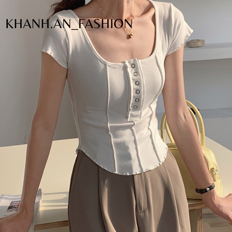 Áo thun gân cotton [ảnh thật]