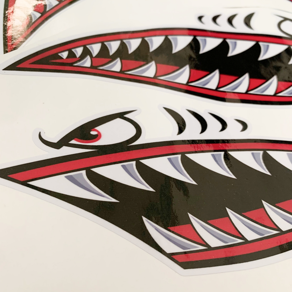 Bộ Tem Dán Xe Răng Cá Mập Đối Xứng - Team Xe Ex 150 Winner Wave Vario - Decal Dán Xe Chống Thấm Nước