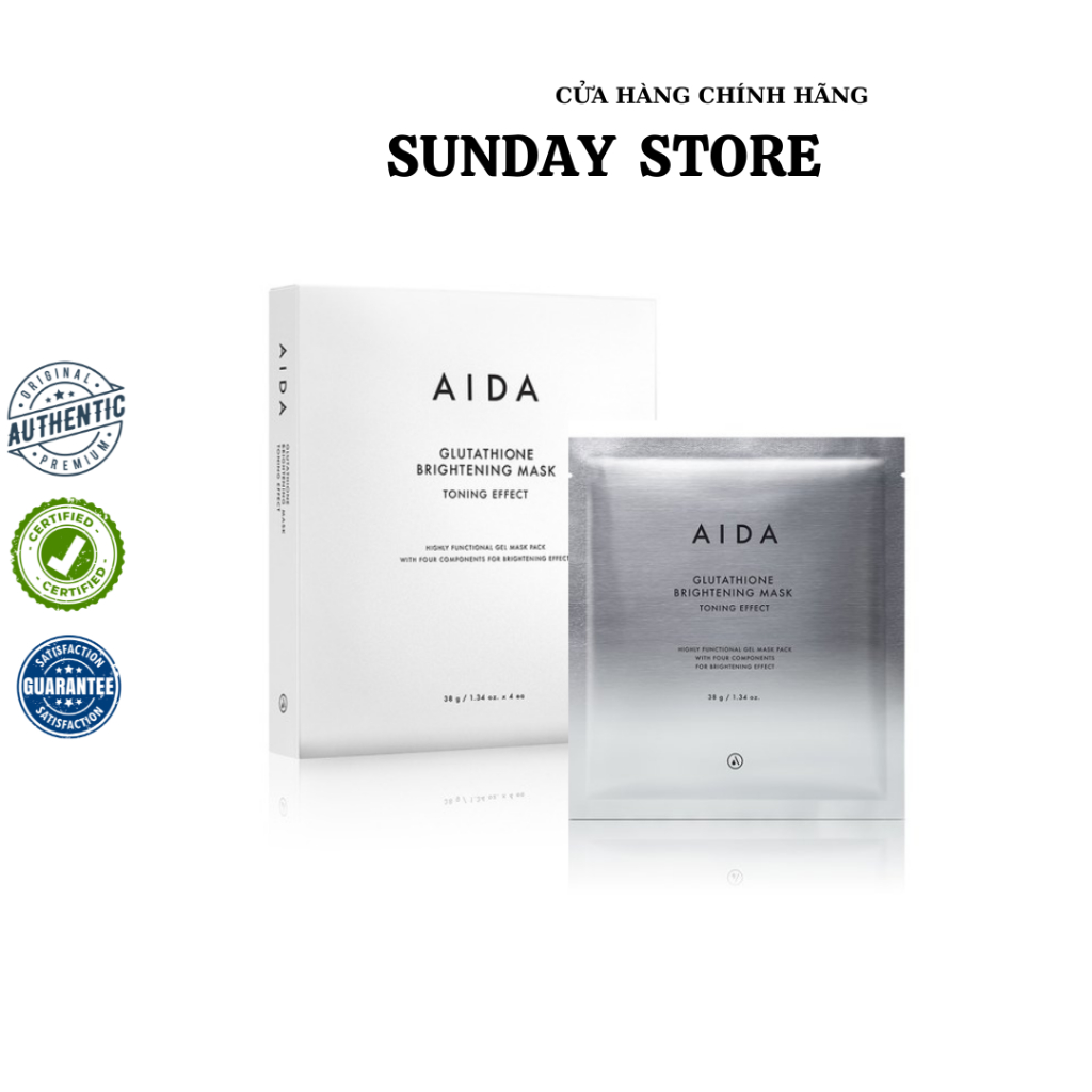 Mặt Nạ Thạch Collagen Aida Glutathione Brightening Mask Hộp 4 Miếng