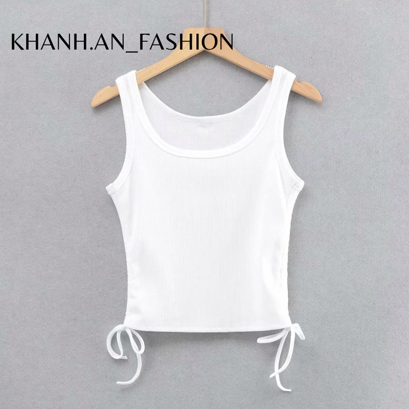 Áo 3 lỗ cotton rút eo [ảnh thật]
