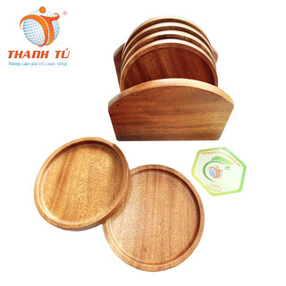 Bộ 6 miếng lót ly gỗ thanh tú 9cm
