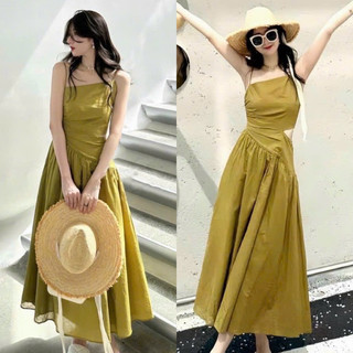 ĐẦM MIDI HAI DÂY KHOÉT EO