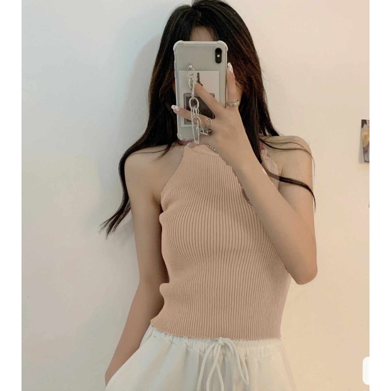 Áo sát nách cổ yếm hàng QC