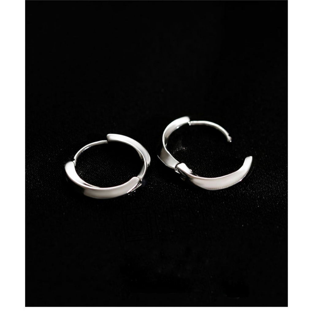 Khuyên bạc tròn xoắn cá tính, độc đáo, unisex| TRANG SỨC BẠC ACCESSORIES