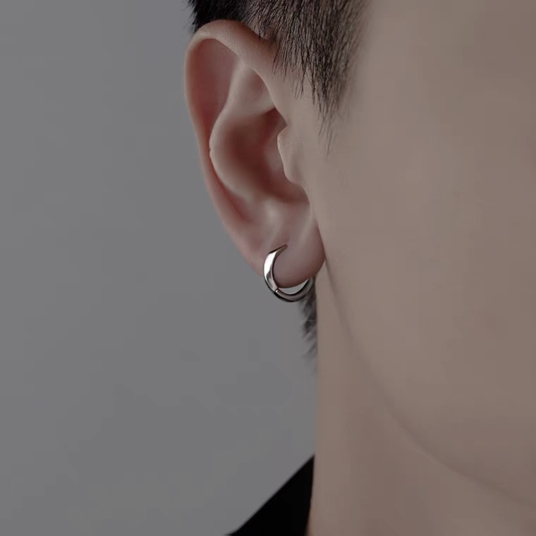 Khuyên bạc tròn xoắn cá tính, độc đáo, unisex| TRANG SỨC BẠC ACCESSORIES