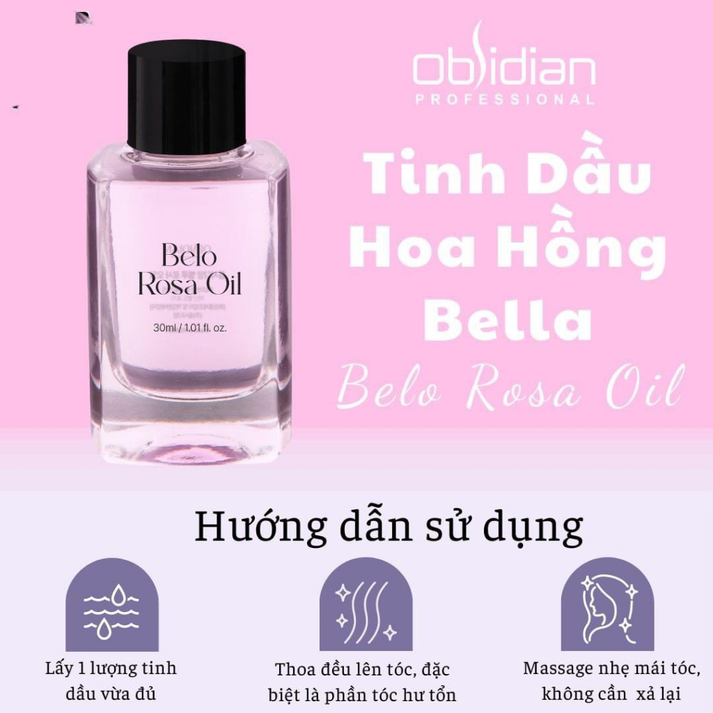 Tinh dầu hoa hồng Bella Obsidian Professional Belo Rosa Oil 100ml