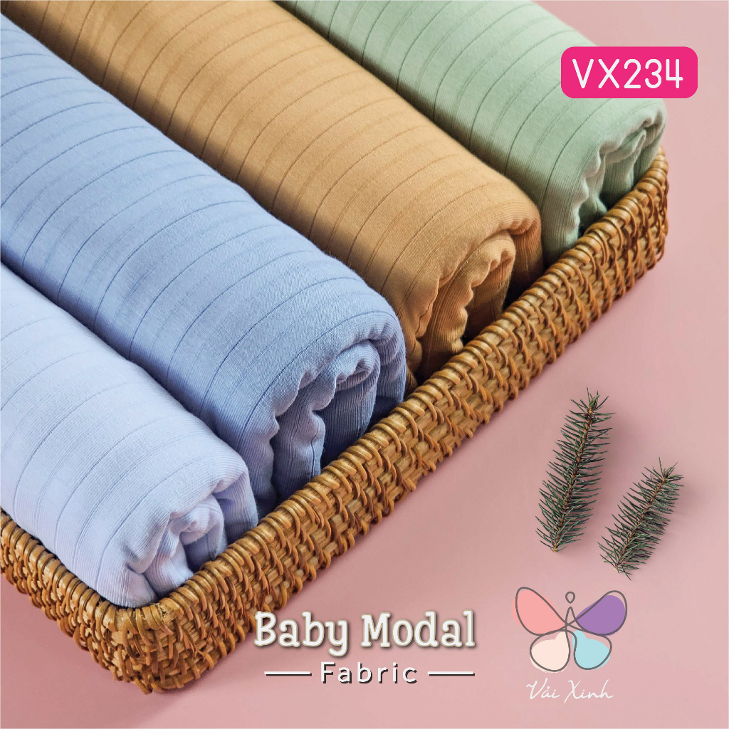 Vải Thun cotton Baby Modal co giãn 4 chiều may đồ Xuân Hè cho bé hàng chính phẩm