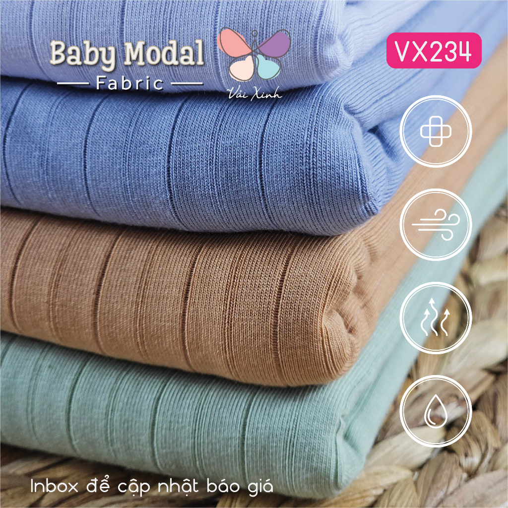 Vải Thun cotton Baby Modal co giãn 4 chiều may đồ Xuân Hè cho bé hàng chính phẩm