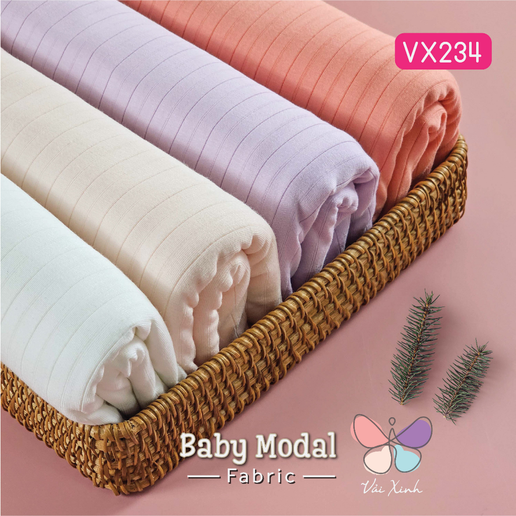 Vải Thun cotton Baby Modal co giãn 4 chiều may đồ Xuân Hè cho bé hàng chính phẩm