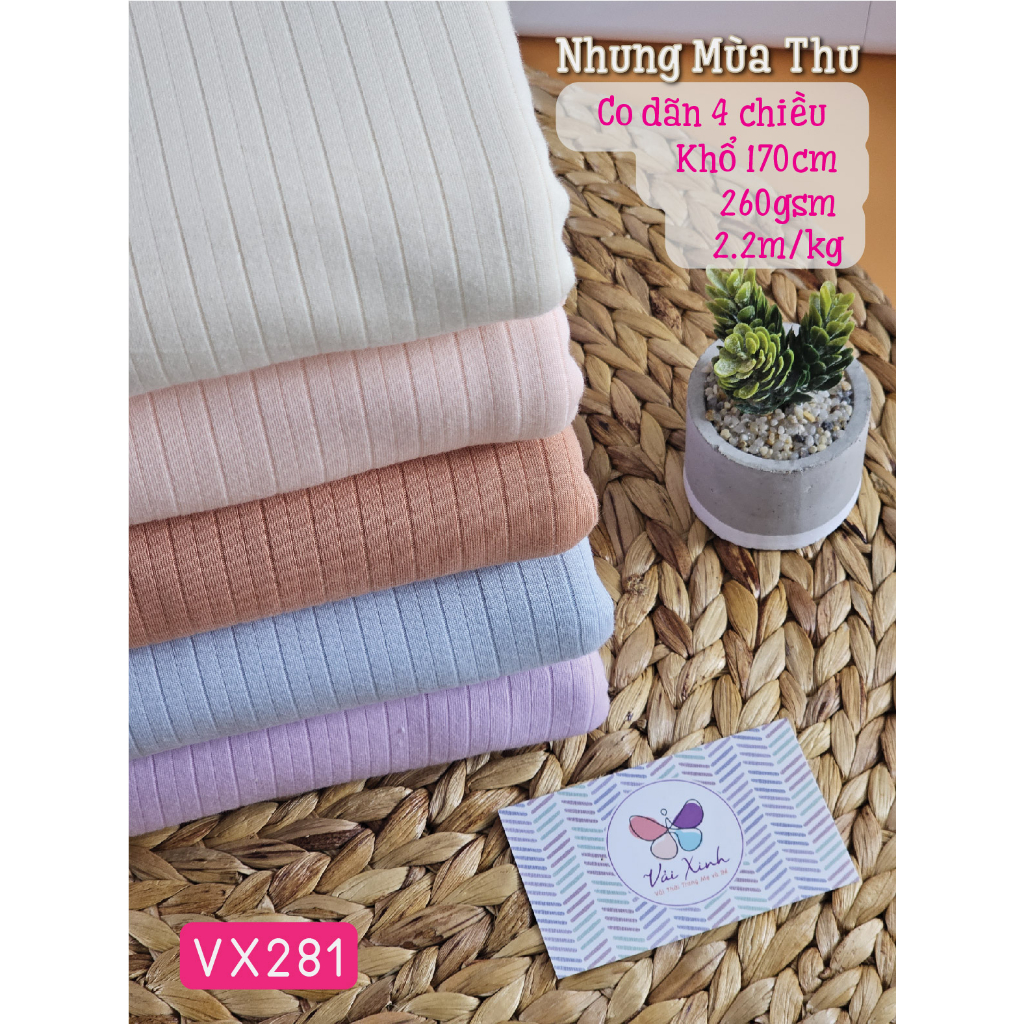 Vải Thun cotton Nhung Mùa Thu co giãn 4 chiều may đồ thu đông cho bé hàng chính phẩm
