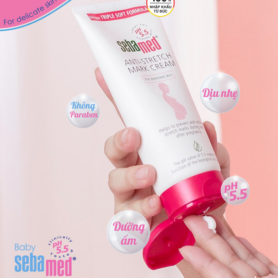 Kem ngăn ngừa rạn da bà bầu Sebamed Anti-Stretch Mark Cream pH5.5