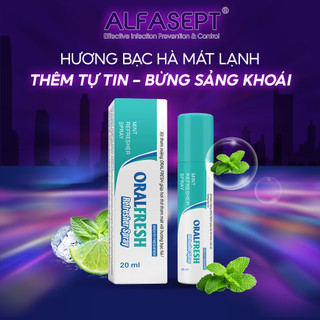 Xịt Thơm Miệng Refresher Spray ALFASEPT Hương Bạc Hà Mát Lạnh 20ml
