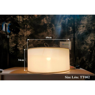 Đèn Thả Trần 2 Tầng Vải Lụa Size Lớn, Đèn Treo Thả Độc Đáo HL Studio