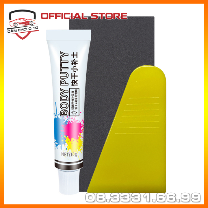 Bột bả Matit  Body Putty bột bả nhập khẩu tuýp 10g tặng kèm dụng cụ xúc bả xoá mờ vết xước ô tô nhanh khô bền đẹp