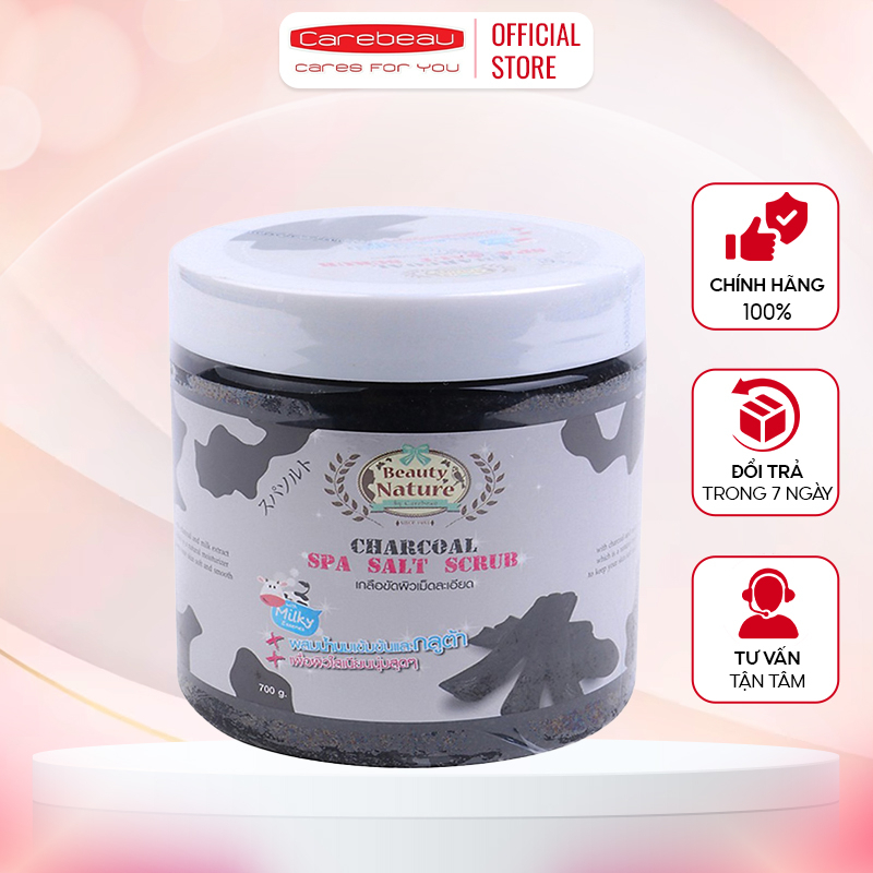 Muối tắm Carebeau Beauty Nature tinh chất than hoạt tính 700g giúp sáng da, mờ thâm
