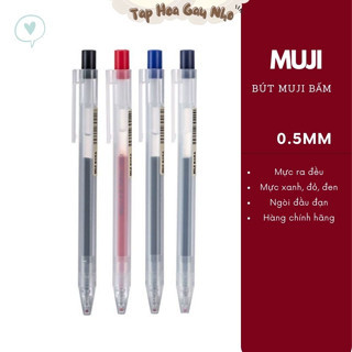 Combo 10 bút MUJI bấm mực xanh đỏ, đen [Hàng auth- Taphoagaunho]
