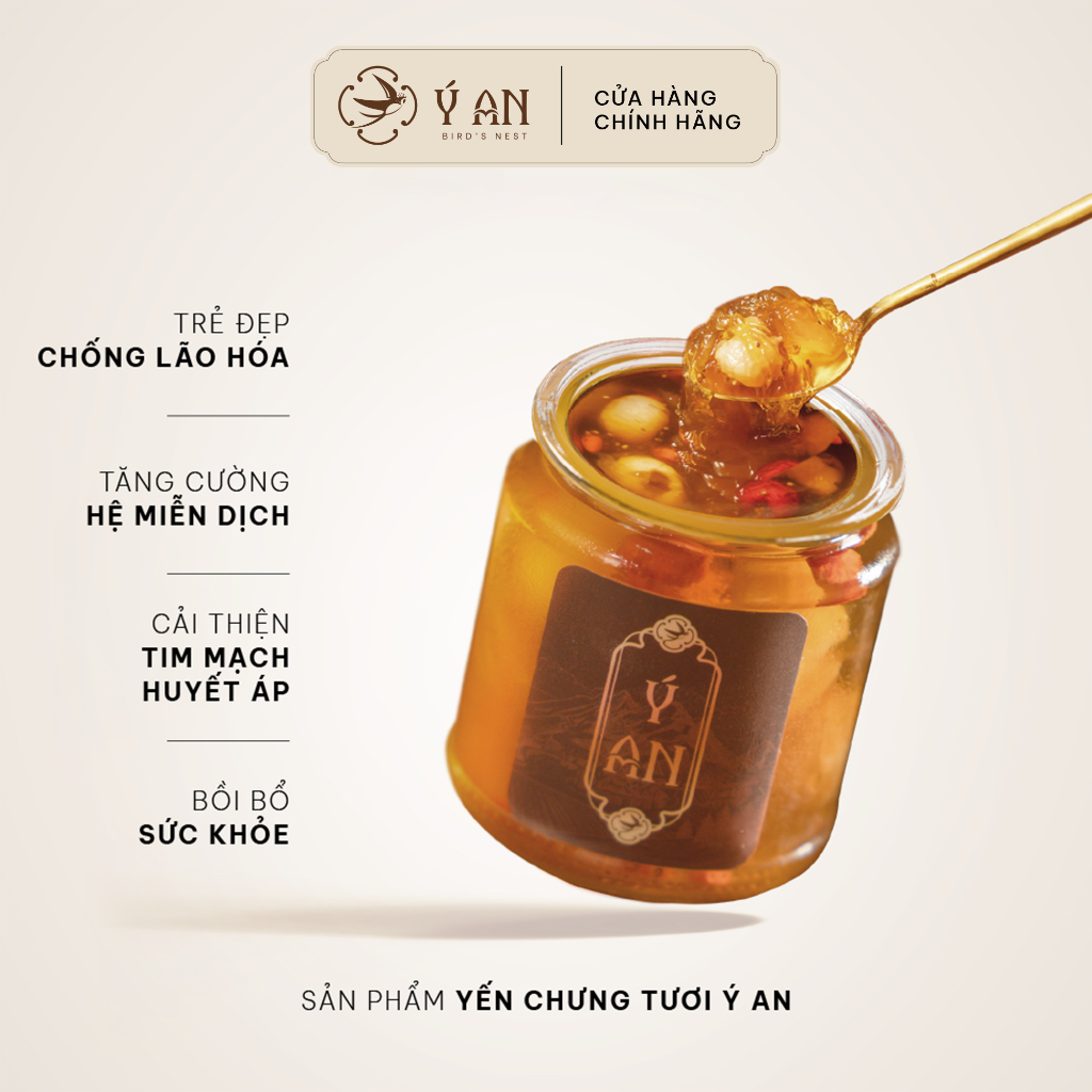 Set quà Túi xách yến chưng tươi 6 hũ x 80ml Yến chưng tươi nguyên chất Ý An