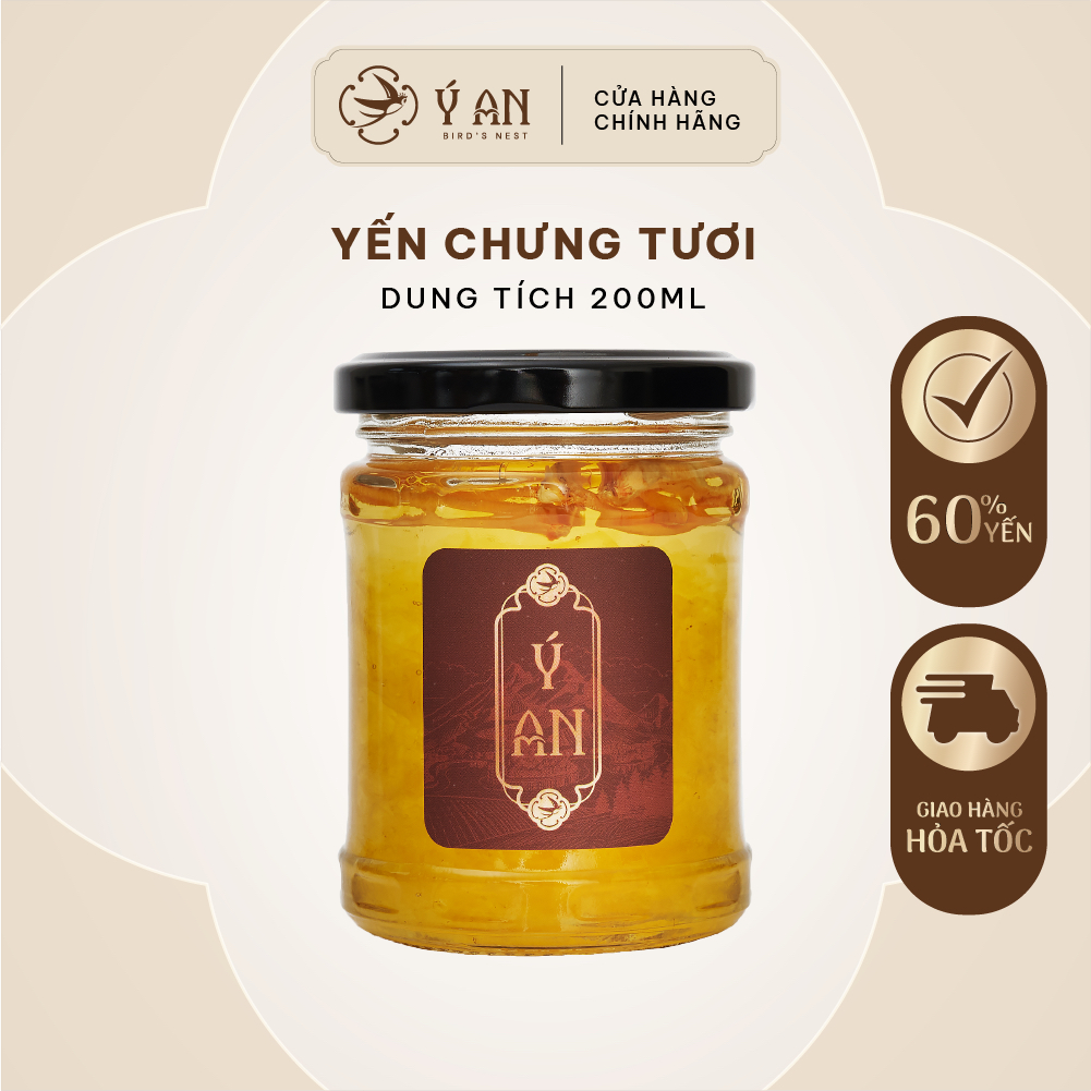 Yến chưng tươi nguyên chất hạt sen Ý An thơm ngon bổ dưỡng hũ 200ml