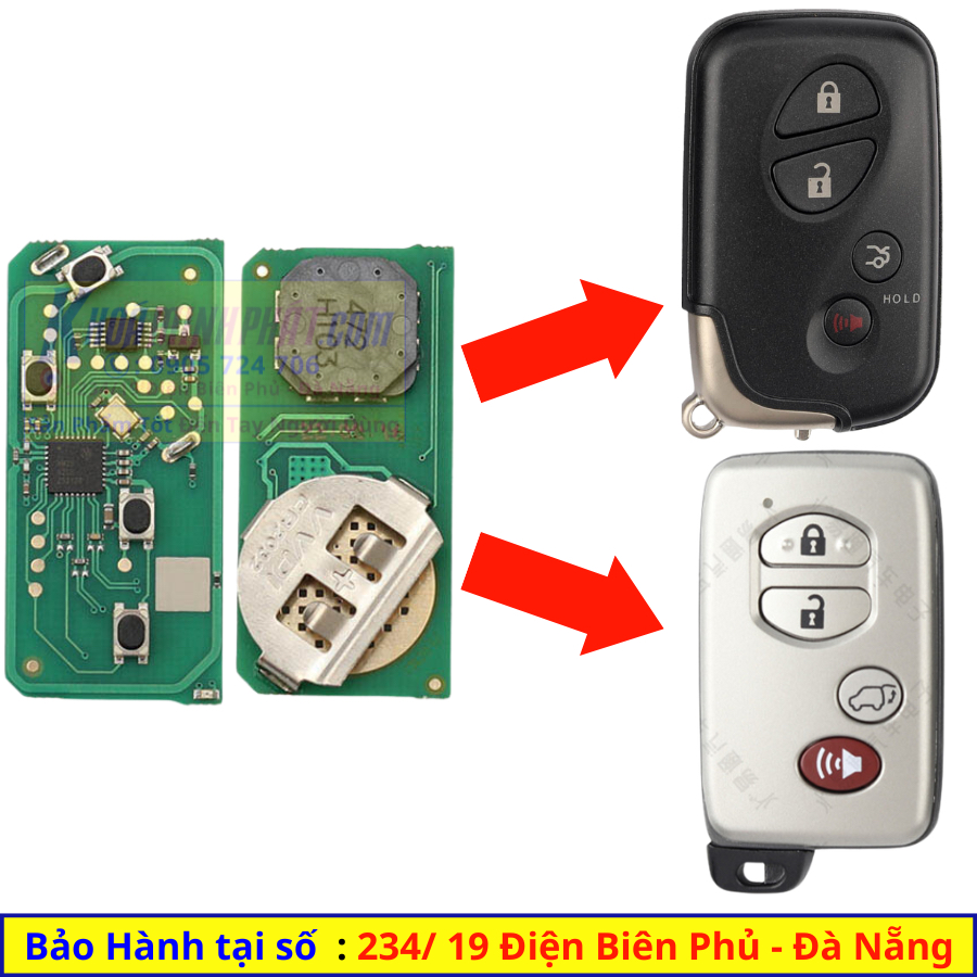 Chìa khoá smartkey Toyota MX38 đà nẵng cho máy VVDI key tool Bản CH