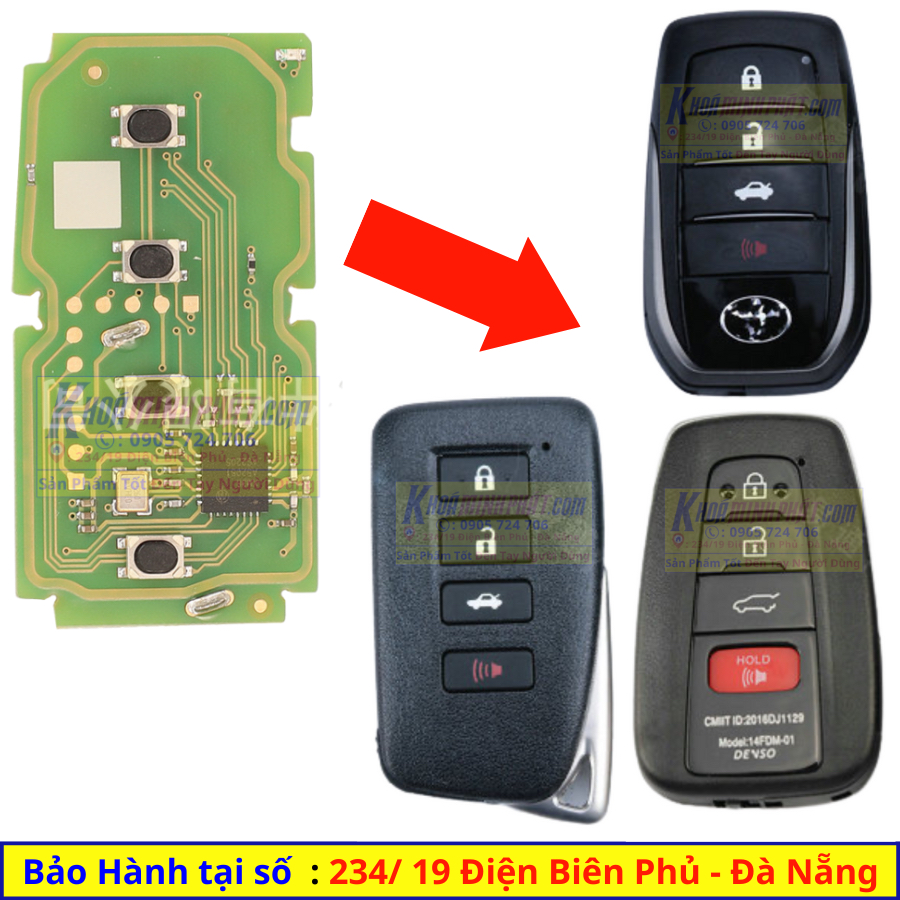Chìa khoá thông minh Toyota MX38 đà nẵng cho VVDI key tool bản CH