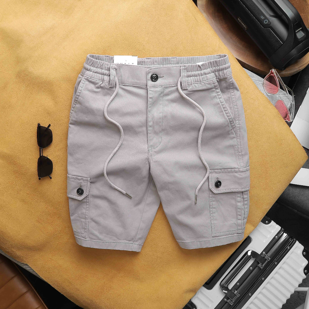 Quần short kaki túi hộp lưng thun teen cao cấp vải dày dặn, bền màu