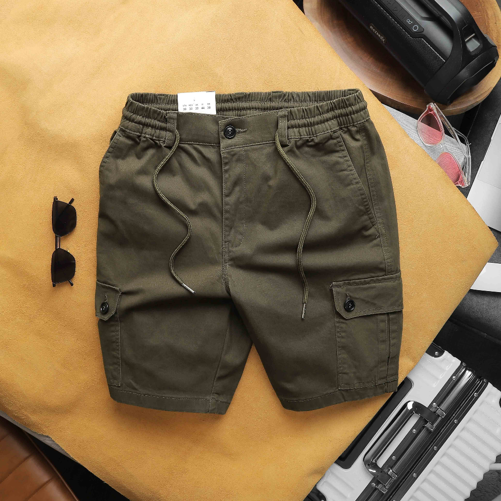 Quần short kaki túi hộp lưng thun teen cao cấp vải dày dặn, bền màu