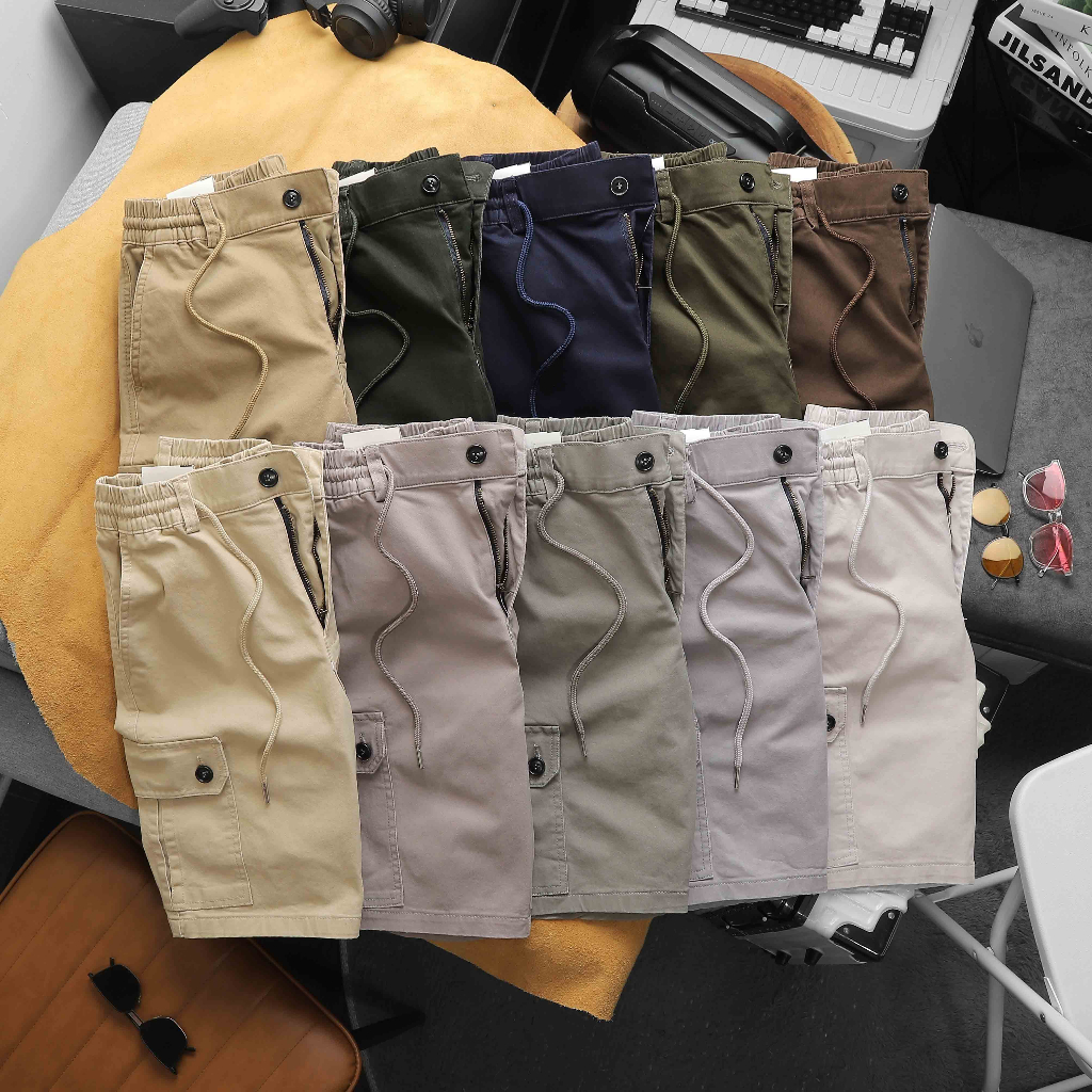 Quần short kaki túi hộp lưng thun teen cao cấp vải dày dặn, bền màu