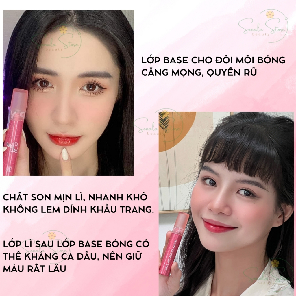 Son bóng tint lì Happy MINIGARDEN 3.5ml cho đôi môi căng mọng 3.5ml kháng nước lâu trôi