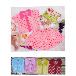 (4 set 4 màu 4 họa tiết khác nhau) Combo 4 Set Áo Kèm Chân Váy  (có quần lót trong ) Bé (6-14kg)