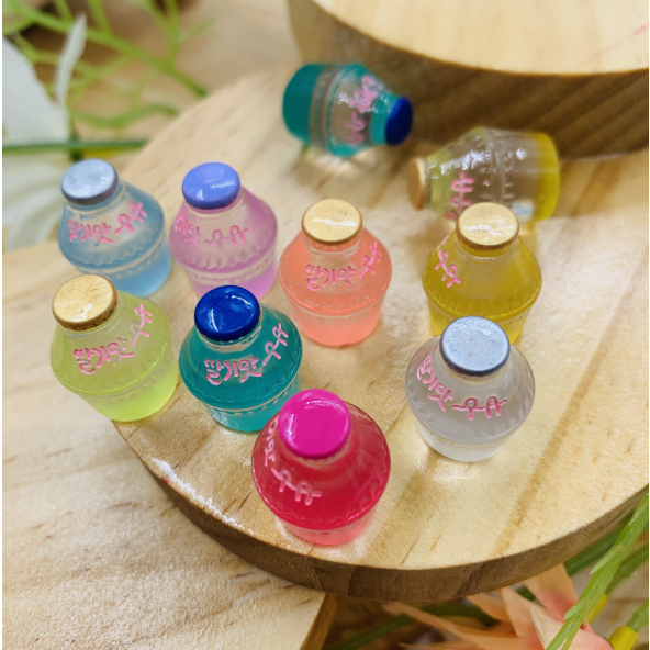 Mô hình chai sữa chuối dạ quang phát sáng trang trí nhà búp bê, DIY