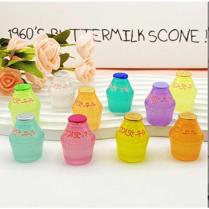 Mô hình chai sữa chuối dạ quang phát sáng trang trí nhà búp bê, DIY