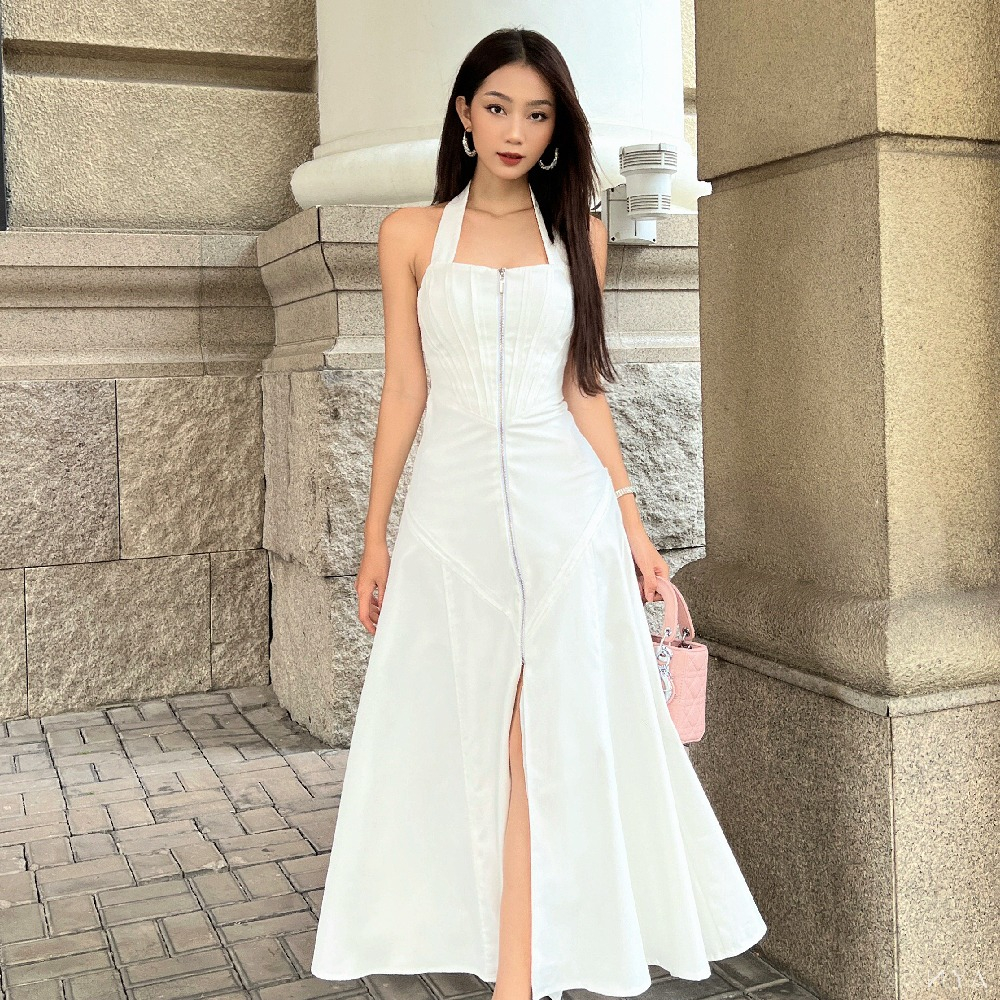 Váy Maxi Dài 2 Dây Cúp Ngang Xẻ Đùi Khóa Kim Loại Phía Sau SUNSHINE DRESS | NYA STUDIO