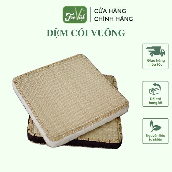 Nệm cói vuông - Đệm ngồi bệt yoga ngồi thiền cao cấp