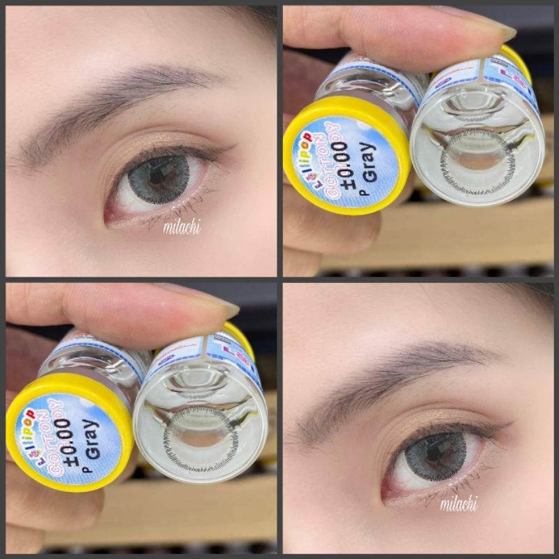 Lens xám tây Lily gray không giãn 0 độ kèm khay đơn