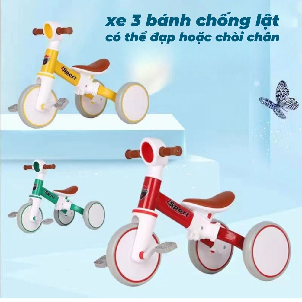 Xe đạp 3 bánh cho bé, xe chòi chân 3 bánh chống lật cho bé