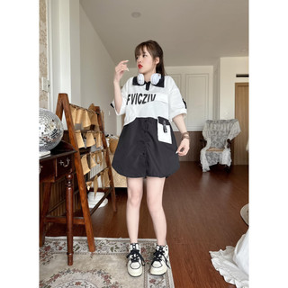 Áo thun cổ polo phối sơ mi